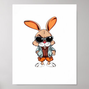Poster Coelho de Tie-Dye Sinal de Paz Hippie