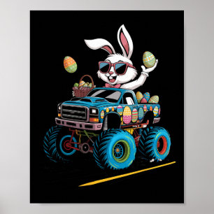 Poster Coelho Dirigindo Caminhão Monstro Para Meninos Men