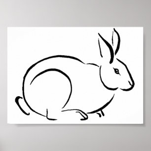 Póster Coelho do curso da escova