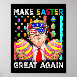 Poster Coelho Engraçado Trump Faz Páscoa Grande Novamente