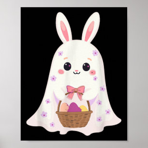 Poster Coelho Fantasma Bonito Coelho-Ovo Coelho Páscoa Co
