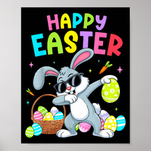 Poster Coelho Feliz da Páscoa para Crianças Meninas Adole