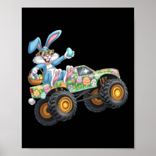 Poster Coelho Feliz Páscoa Dabbing Caminhões Monstros Ama