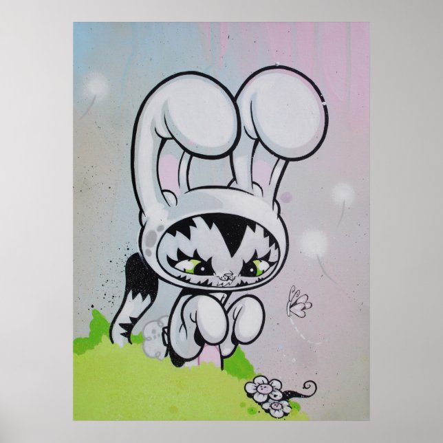 Poster Coelho Gatinho Borboleta (Frente)