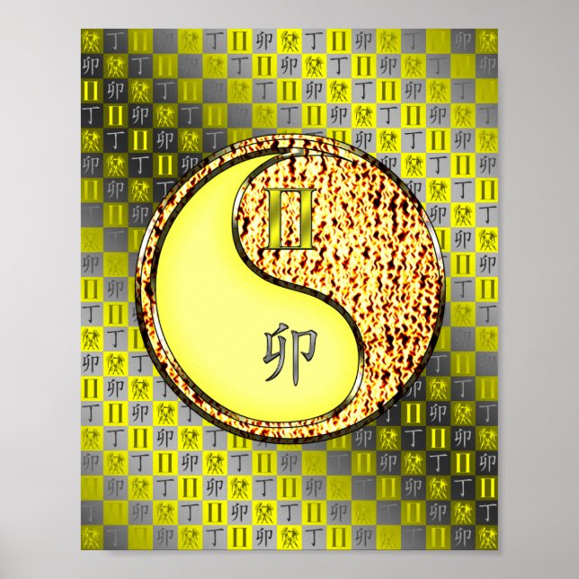 Poster Coelho Gemini e Fogo (Frente)