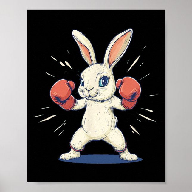 Poster Coelho Incrível Com Luvas de Boxe Para Amantes da  (Frente)
