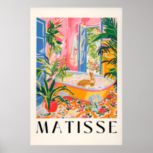 Poster Coelho na Banheira Arte Impressa Matisse Parede Ba