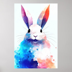 Poster Coelho Natureza Selvagem Cores de Animais