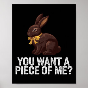Poster Coelho Páscoa Bonito Você Quer Um Pedaço Meu Choco