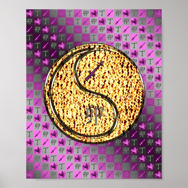 Poster Coelho Sagitário e Fogo (Frente)