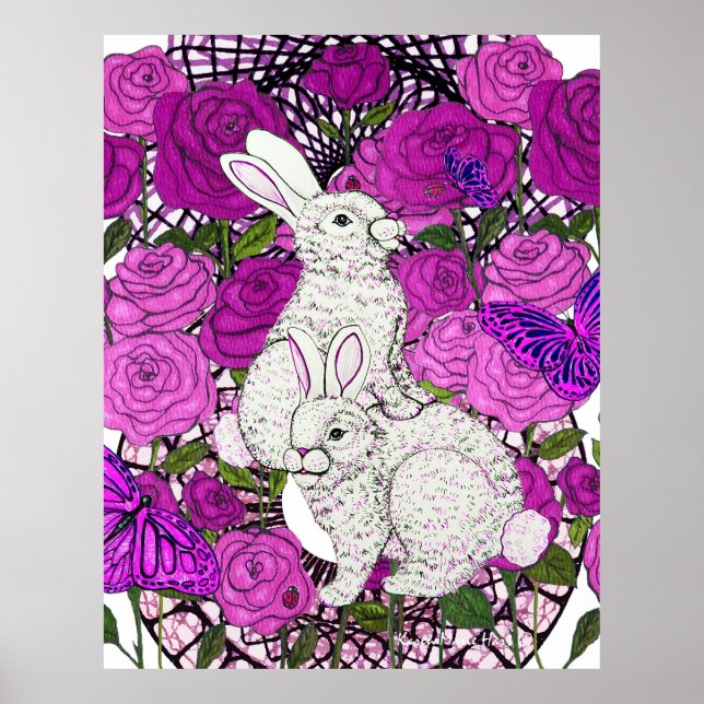 Poster Coelhos Amam Rosas (Frente)