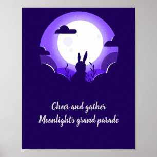 Poster Coelhos da Lua Púrpura Branca - Festival de Médio