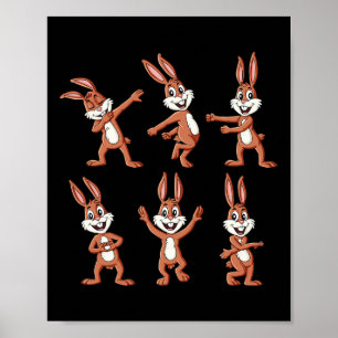 Poster Coelhos Dançantes Desafio de Dança do Dia de Pásco