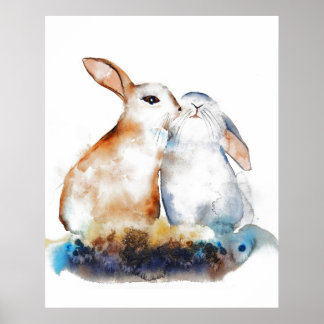 Poster Coelhos se beijando
