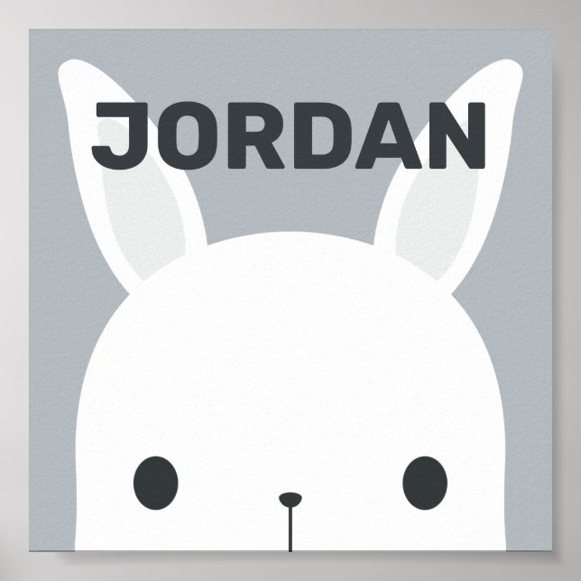 Poster Coelhozinho Fofo com Nome Personalizado (Frente)