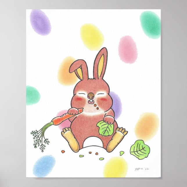 Poster Coelhozinho sonolento pôster de berçário animal (Frente)