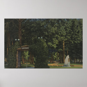Póster Coeur d'Alene, ID - Vista do Parque Municipal
