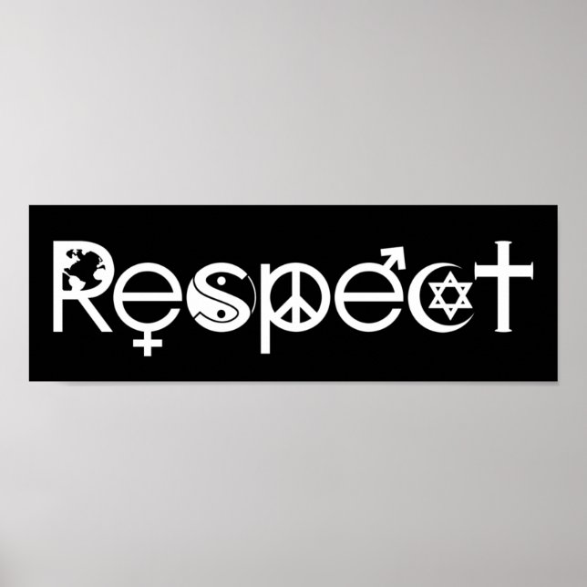 Poster Coexistir com Respeito - Paz Bondade & Tolerância (Frente)