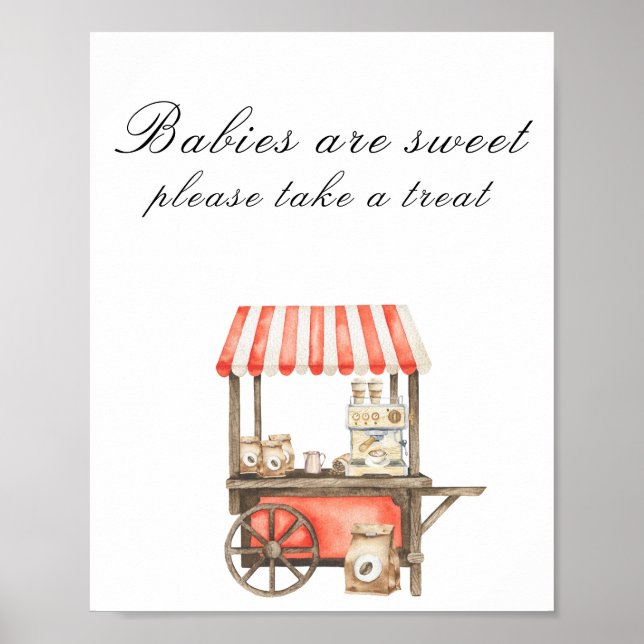 Poster Coffee baby shower - Babies are sweet (Frente)
