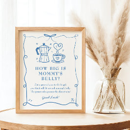 Poster Coffee Baby Shower Belly Sign