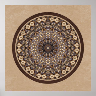 Póster Coffee Colors Abstrato Mandala
