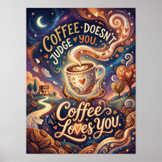 Poster coffee doesn't judge you