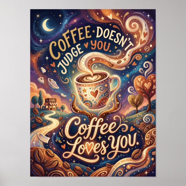 Poster coffee doesn't judge you (Frente)