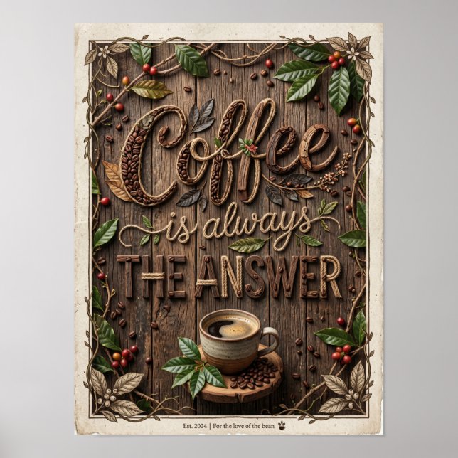 Poster coffee is always the answer (Frente)