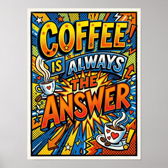 Poster coffee is always the answer (Frente)