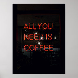 POSTER COFFEE LOVER CITE RED BLACK
