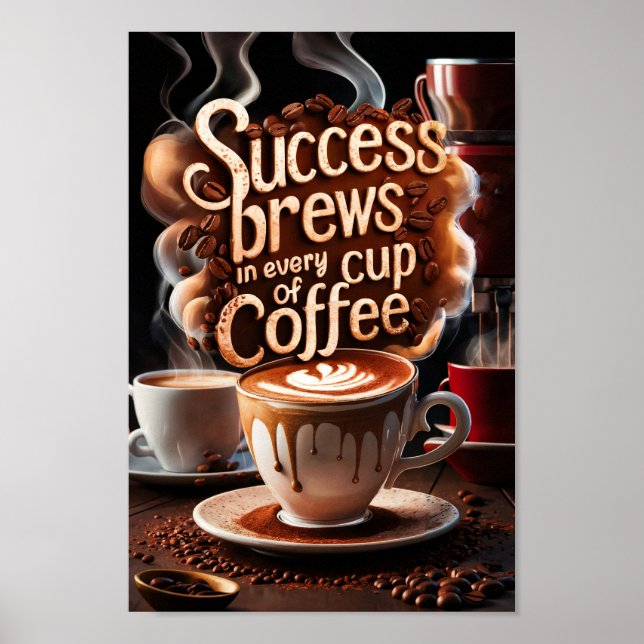 Poster Coffee Motivational Cotes de Sucesso e Criativos (Frente)
