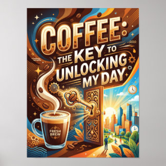 Poster coffee the key to unlocking my day