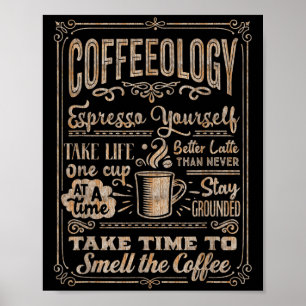 Poster Coffeeologia - Engraçados Inspiradores Amantes de 