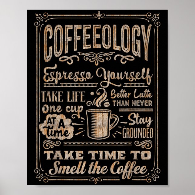 Poster Coffeeologia - Engraçados Inspiradores Amantes de  (Frente)