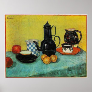 Poster Coffeepot de esmalte azul "Ainda viva", etc. 1888