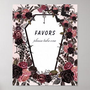 Poster Coffin Halloween Chá de fraldas Favorece Sinal