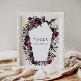 Poster Coffin Halloween Chá de fraldas Favorece Sinal