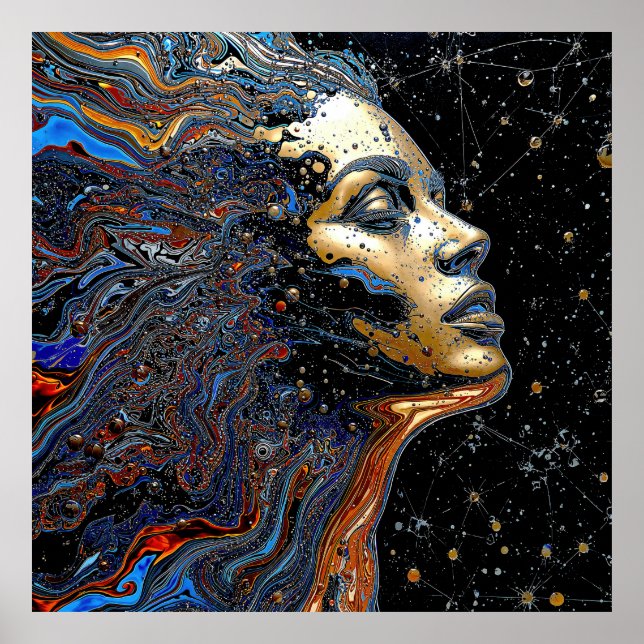 Poster "Cognição Celestial" – Um Retrato Surreal (Frente)