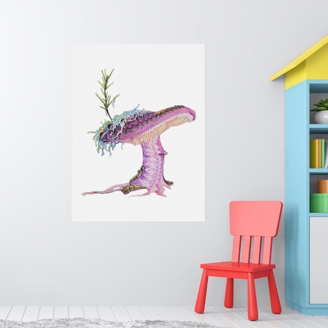 Poster Cogumelo Caprichoso em Aquarela (Berçário 1)