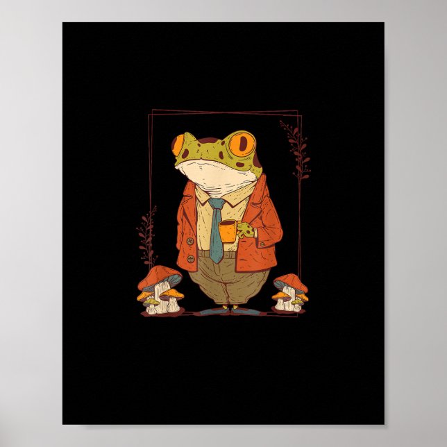Poster Cogumelo Estético Academia Goblincore Sapo (Frente)