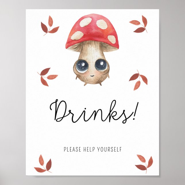 Poster Cogumelo fofo - Bebidas (Frente)