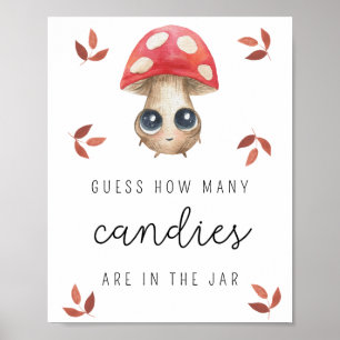 Poster Cogumelo - Quantos doces jogo de baby shower