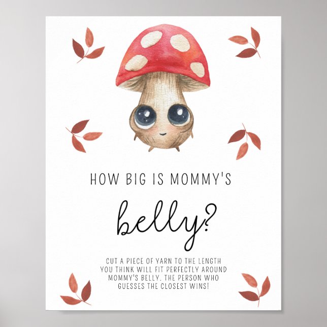 Poster Cogumelo - Quão grande é a barriga da mamãe pôster (Frente)