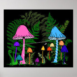 Poster Cogumelos Coloridos Ziplining