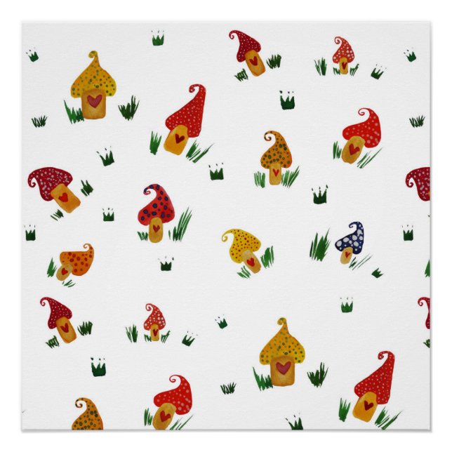 Póster Cogumelos com papel Poster (Semibrilho) (Frente)