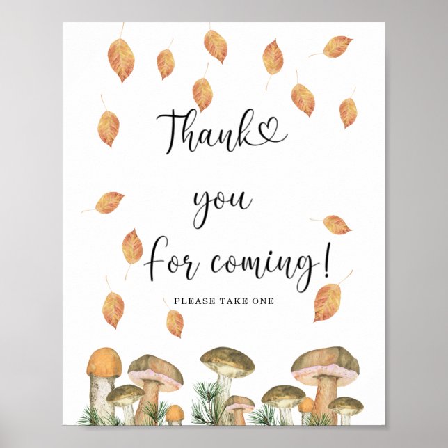 Poster Cogumelos de outono - Obrigado por vir (Frente)