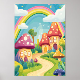 Poster Cogumelos e arco-íris 13