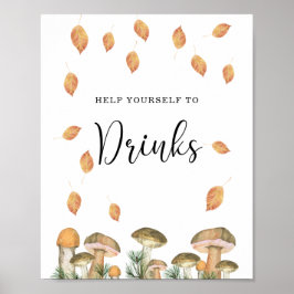 Poster Cogumelos florestais - Bebidas