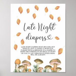 Poster Cogumelos florestais - Jogos noturnos tardios