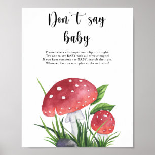 Poster Cogumelos mosca agaric Não diga bebê